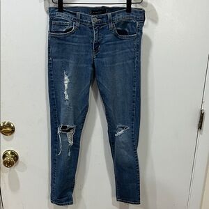 Flying Monkey Ripped Ankle Jeans in Blue